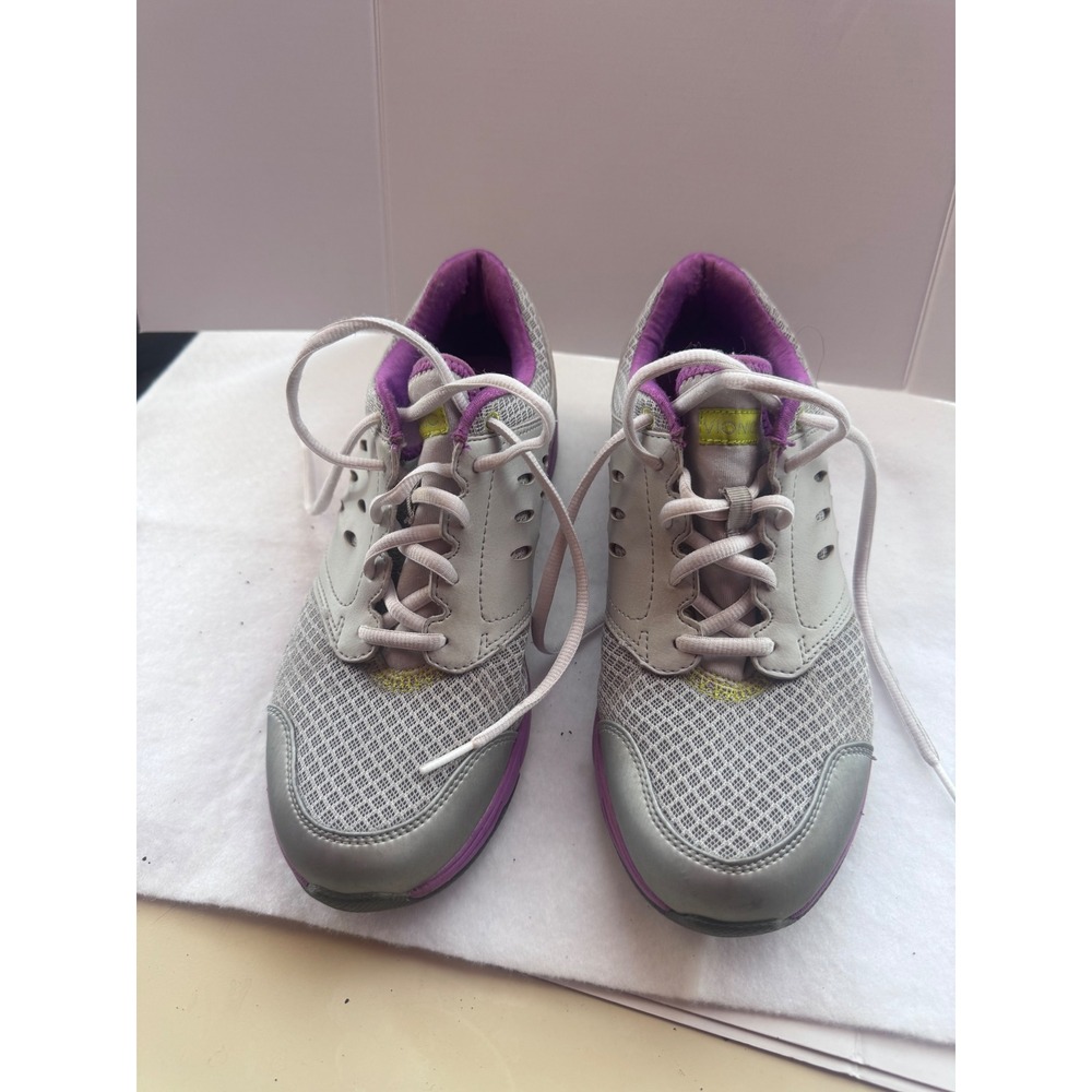 Vionic Orthaheel Grey Purple Walking Shoes 1st Ray Technology Sneakers Womens